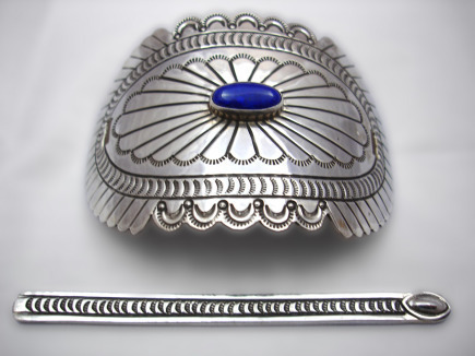 Sterling Silver and Lapis Hair Jewelry
