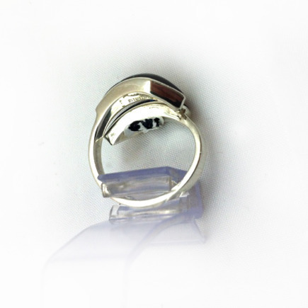 Black Onyx and Lab Opal Ring